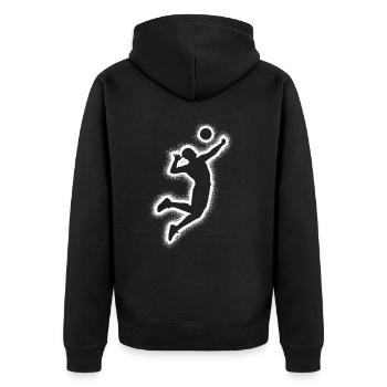 Joueurs de volley-ball Garçons Joueurs de volley-ball Hommes - Veste à capuche bio Premium Unisexe - noir - Dos - Nico (187cm)