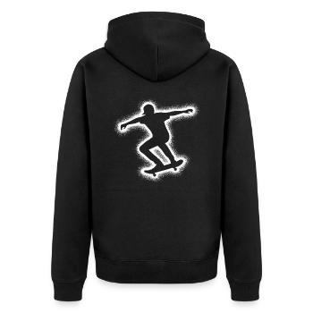 Skating Skateboarder Skater Skateboard Men - Unisex Premium Organic Zip Hoodie - black - Back - Nico (187cm)
