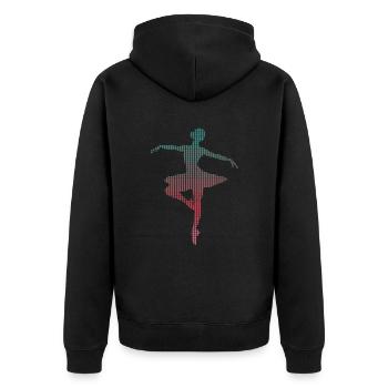 Ballerine Pixélisée Ballet Danseuse Danse Ballet - Veste à capuche bio Premium Unisexe - noir - Dos - Nico (187cm)