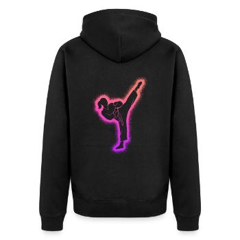 Taekwondo Arts Martiaux Femmes Enfants Filles Karaté - Veste à capuche bio Premium Unisexe - noir - Dos - Nico (187cm)