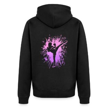 Muay Thai Arts Martiaux Enfants Filles Kickboxing - Veste à capuche bio Premium Unisexe - noir - Dos - Nico (187cm)