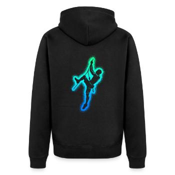 Bouldering Climbers Mountaineering Boys Climbing - Unisex Premium Organic Zip Hoodie - black - Back - Nico (187cm)