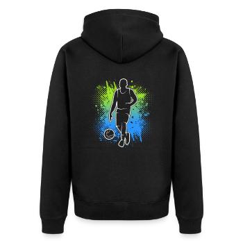 Basketball Hommes Enfants Joueurs de basketball Garçons - Veste à capuche bio Premium Unisexe - noir - Dos - Nico (187cm)