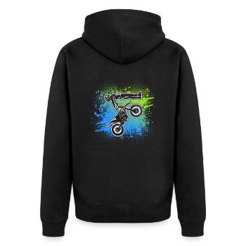 motocross moto conduite garçons dirt biker - Veste à capuche bio Premium Unisexe - noir - Dos - Nico (187cm)