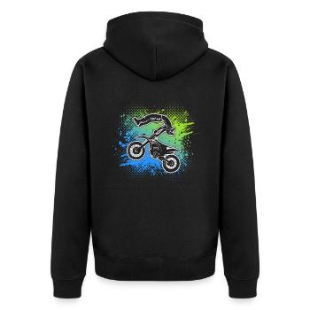 Motocross Moto Conduite Enfants Garçons Dirt Biker - Veste à capuche bio Premium Unisexe - noir - Dos - Nico (187cm)