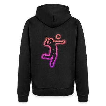 Joueuse de volley-ball Femmes Filles Joueuse de volley-ball - Veste à capuche bio Premium Unisexe - noir - Dos - Nico (187cm)