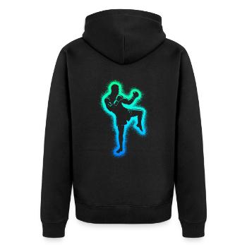 Muay Thai Arts Martiaux Kickboxer Garçons Kickboxing - Veste à capuche bio Premium Unisexe - noir - Dos - Nico (187cm)