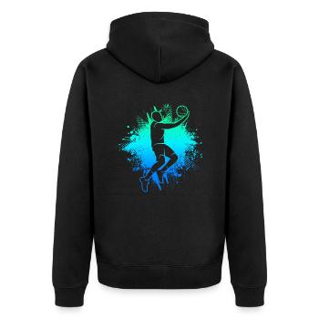 Basketball Bball Garçons Enfants Basketball Hommes - Veste à capuche bio Premium Unisexe - noir - Dos - Nico (187cm)