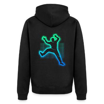 Handball Joueur Handball Garçons Handball Gardien de but - Veste à capuche bio Premium Unisexe - noir - Dos - Nico (187cm)
