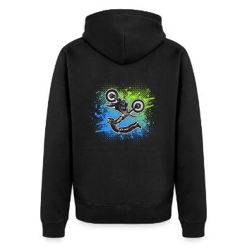 Moto motocross garçons Dirt biker enfants - Veste à capuche bio Premium Unisexe - noir - Dos - Nico (187cm)