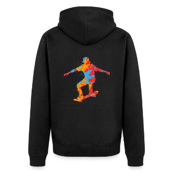 Skateur Skateur Skater Coloré Skateboard - Veste à capuche bio Premium Unisexe - noir - Dos - Nico (187cm)