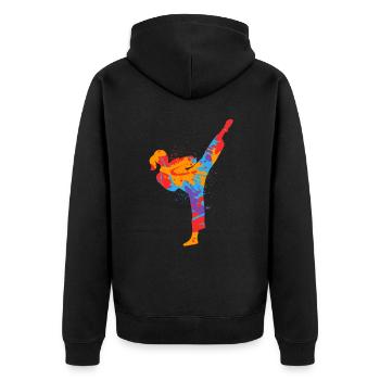 Karaté Fille Artiste Martial Coloré Taekwondo Fille - Veste à capuche bio Premium Unisexe - noir - Dos - Nico (187cm)