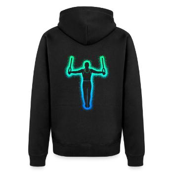 Gymnastics Gymnastics Ring Gymnastics Men Boys Gymnastics - Unisex Premium Organic Zip Hoodie - black - Back - Nico (187cm)
