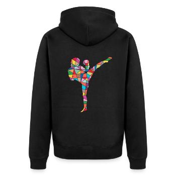 Muay Thai Kickboxer Arts Martiaux Kickboxing Filles - Veste à capuche bio Premium Unisexe - noir - Dos - Nico (187cm)