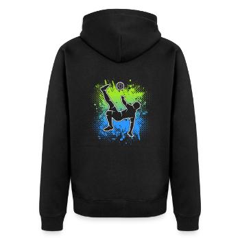 Soccer Players Soccer Men Soccer Boys - Unisex Premium Organic Zip Hoodie - black - Back - Nico (187cm)