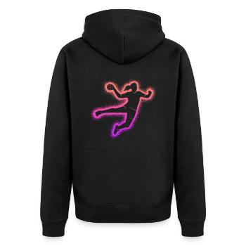 Handball Handballspielerin Mädchen Handballerin - Unisex Premium Bio Zip Hoodie - Schwarz - Hinten - Nico (187cm)