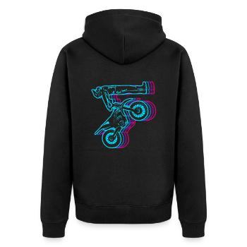 Dirt Biker Vintage Dirt Bike Garçons Motocross - Veste à capuche bio Premium Unisexe - noir - Dos - Nico (187cm)