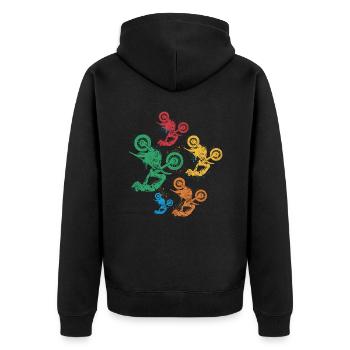 Motocross Dirt Biker Dirt Biker Enfants Garçons - Veste à capuche bio Premium Unisexe - noir - Dos - Nico (187cm)