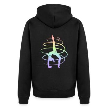 Gymnast Gymnastics Kids Women Girls Gymnastics - Unisex Premium Organic Zip Hoodie - black - Back - Nico (187cm)