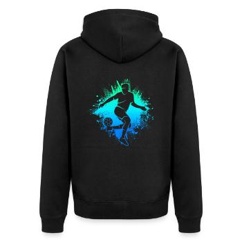 Football Football Hommes Enfants Garçons Football - Veste à capuche bio Premium Unisexe - noir - Dos - Nico (187cm)