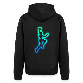 Basketballer Herren Kinder Basketball Jungen - Unisex Premium Bio Zip Hoodie - Schwarz - Hinten - Nico (187cm)