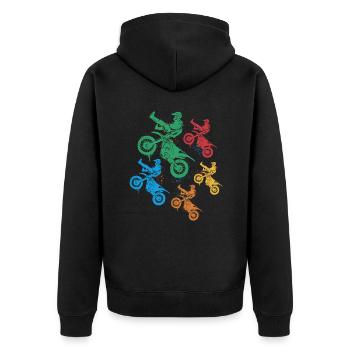 Motocross Moto Filles Dirt Biker Garçons - Veste à capuche bio Premium Unisexe - noir - Dos - Nico (187cm)