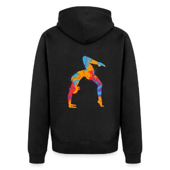 Gymnast Colorful Gymnastics Handstand Kids Gymnastics - Unisex Premium Organic Zip Hoodie - black - Back - Nico (187cm)