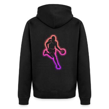 Basketball Femme Enfant Basketball Filles - Veste à capuche bio Premium Unisexe - noir - Dos - Nico (187cm)