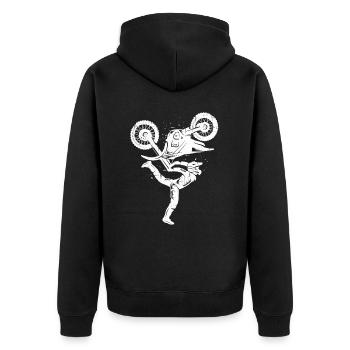 Dirt Biker Moto Homme Garçons Motocross Enfants - Veste à capuche bio Premium Unisexe - noir - Dos - Nico (187cm)