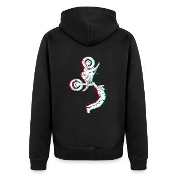 Motocross Moto Enfants Garçons Dirt Biker Hommes - Veste à capuche bio Premium Unisexe - noir - Dos - Nico (187cm)