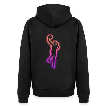 Joueurs de basket-ball Enfants Femmes Basket-ball Filles - Veste à capuche bio Premium Unisexe - noir - Dos - Nico (187cm)
