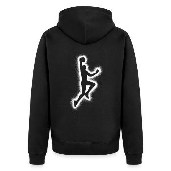 Basketballer Bball Kinder Herren Basketball Jungen - Unisex Premium Bio Zip Hoodie - Schwarz - Hinten - Nico (187cm)