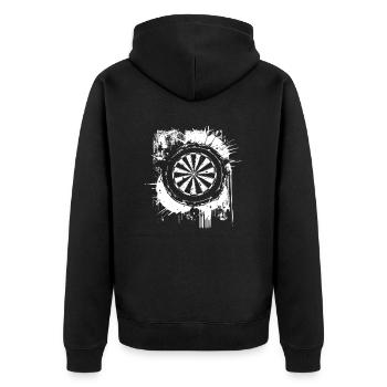 Dartboard Graffiti - Unisex Premium Organic Zip Hoodie - black - Back - Nico (187cm)
