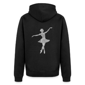 Ballerina Balletttänzerin Tanzen Fingerabdruck Bal - Unisex Premium Bio Zip Hoodie - Schwarz - Hinten - Nico (187cm)