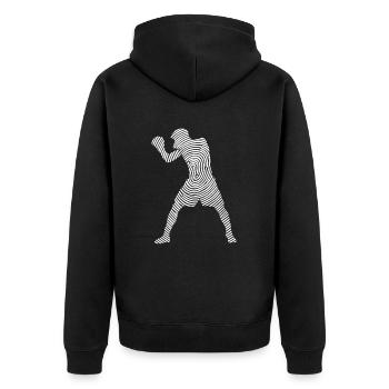 Boxer Fingerprint Boxing Boxing - Unisex Premium Organic Zip Hoodie - black - Back - Nico (187cm)