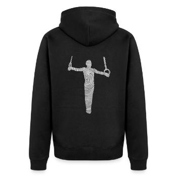 Gymnastics Gymnastics Ring Gymnastics Fingerprint Gymnasts - Unisex Premium Organic Zip Hoodie - black - Back - Nico (187cm)