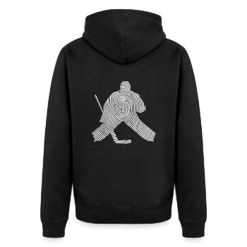 Hockey Goalie Fingerprint Hockey Player - Unisex Premium Organic Zip Hoodie - black - Back - Nico (187cm)