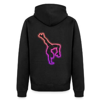 Rollschuh Kinder Roller Skating Frauen Rollschuhe - Unisex Premium Bio Zip Hoodie - Schwarz - Hinten - Nico (187cm)