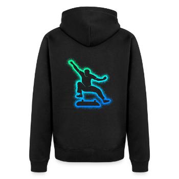 Skaten Skateboarder Skater Jungen Skateboard - Unisex Premium Bio Zip Hoodie - Schwarz - Hinten - Nico (187cm)