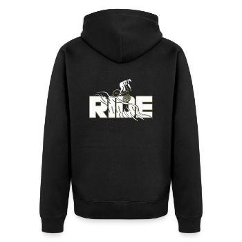 Mountain Bike Downhill Bike Tour Biker - Unisex Premium Organic Zip Hoodie - black - Back - Nico (187cm)