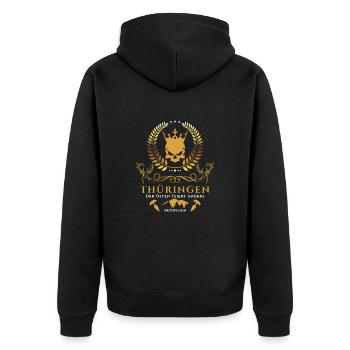 Thüringen-Der Osten feiert anders ! - Unisex Premium Bio Zip Hoodie - Schwarz - Hinten - Nico (187cm)