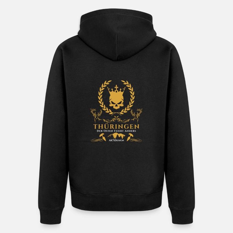 Thüringen-Der Osten feiert anders ! - Unisex Premium Bio Zip Hoodie - Schwarz