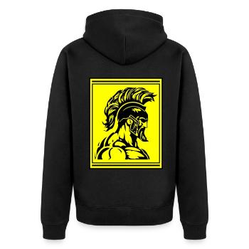 Spartan Warrior Gladiator Muscles - Unisex Premium Organic Zip Hoodie - black - Back - Nico (187cm)