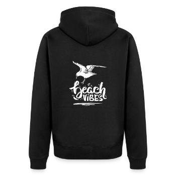 Beach Vibes & Seagull - Veste à capuche bio Premium Unisexe - noir - Dos - Nico (187cm)