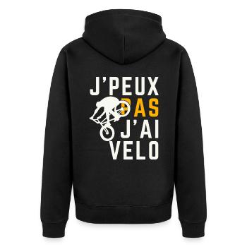 J peux pas j ai Vélo - Veste à capuche bio Premium Unisexe - noir - Dos - Nico (187cm)