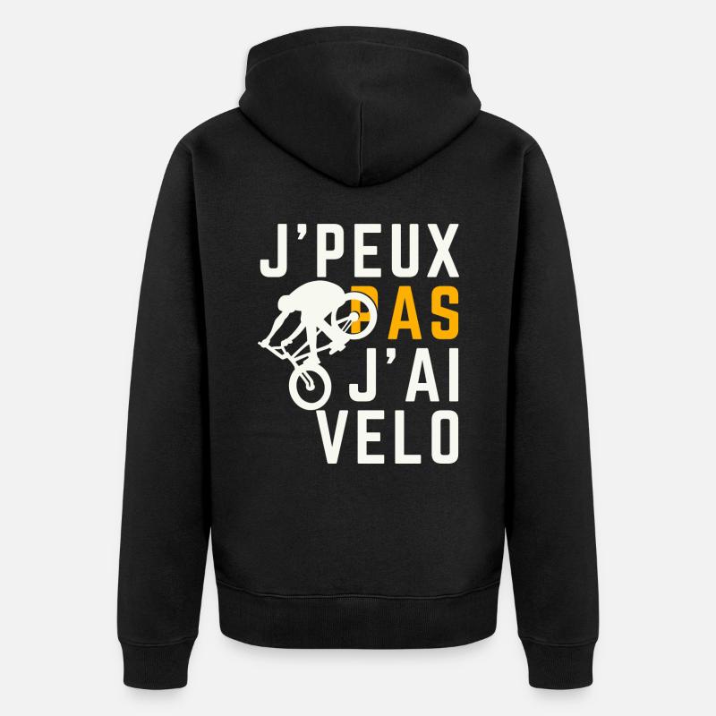 J peux pas j ai Vélo - Veste à capuche bio Premium Unisexe - noir