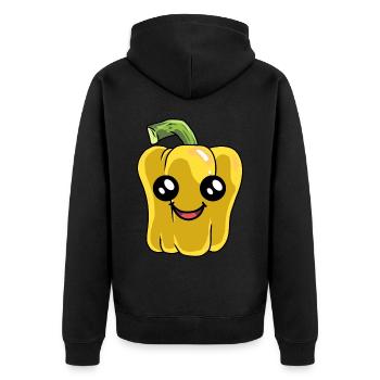Poivrons, Légumes, Cuisine, Végétarien, Cuisine, Chef amateur - Veste à capuche bio Premium Unisexe - noir - Dos - Nico (187cm)