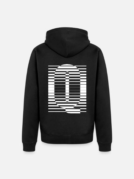 LETTER Q - Unisex Premium Organic Zip Hoodie - black