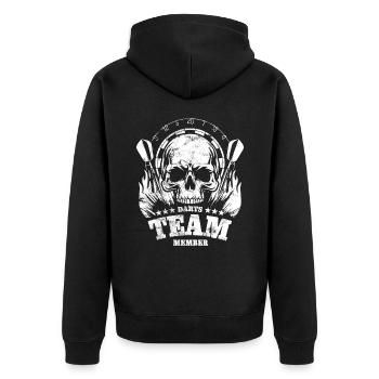Fléchettes Crâne - Membre de l’équipe de fléchettes - Cadeau - Veste à capuche bio Premium Unisexe - noir - Dos - Nico (187cm)