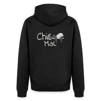 Chill Mal Tapir Cozy Hang Out Casual Gift - Unisex Premium Organic Zip Hoodie - black - Back - Nico (187cm)